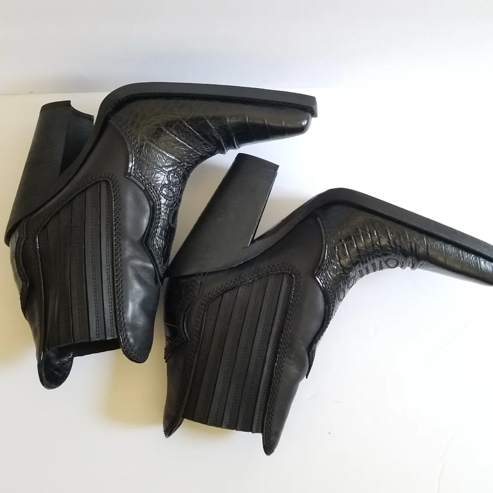 Dsquared2 Leather Cowboy Black Boots Size EU 39